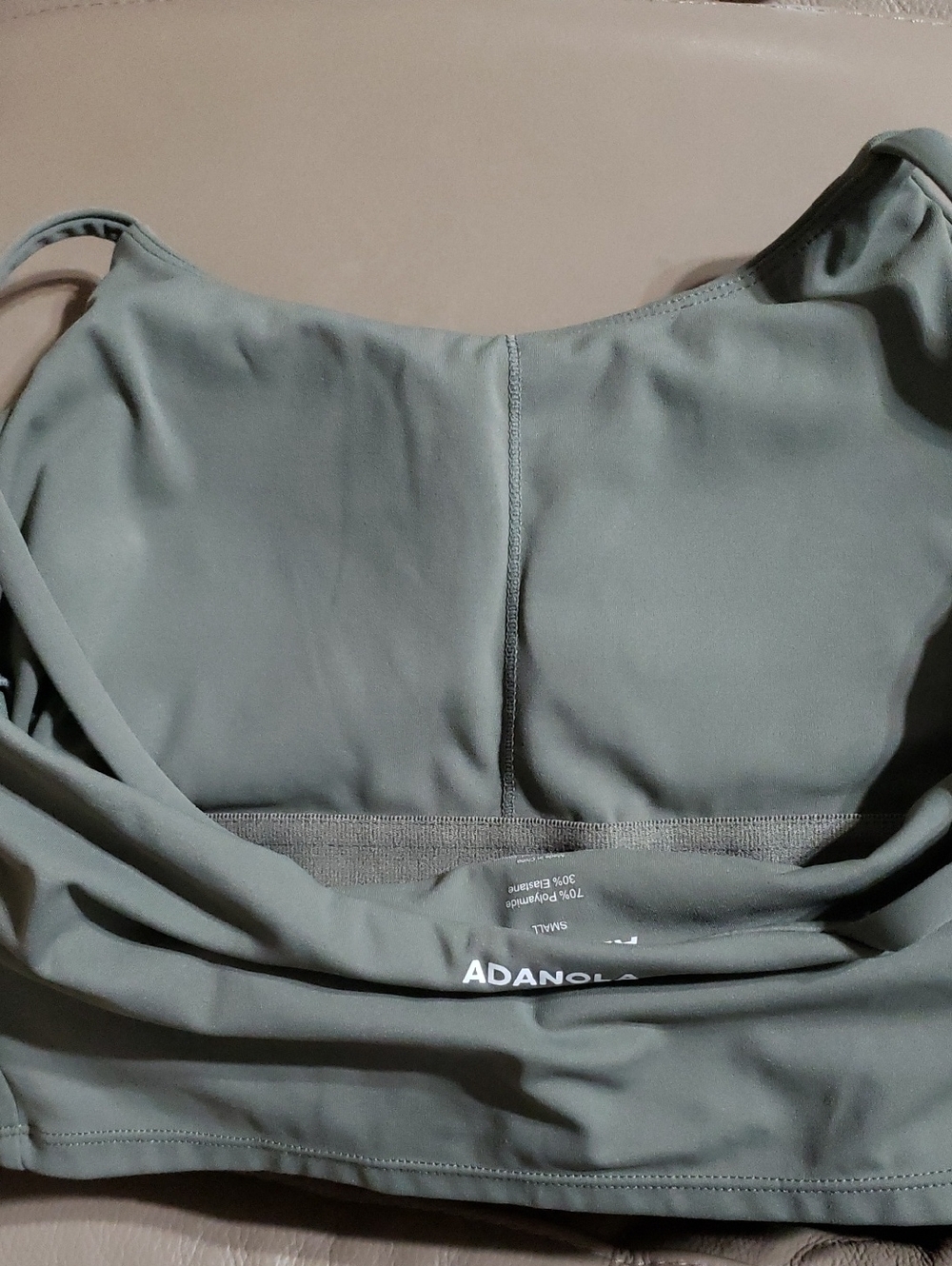 Adanola Ultimate Tank Bra Top In Olive Green. Size: Small - Picture 5 of 6